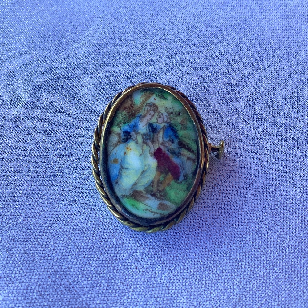 Victorian Limoges Brooch